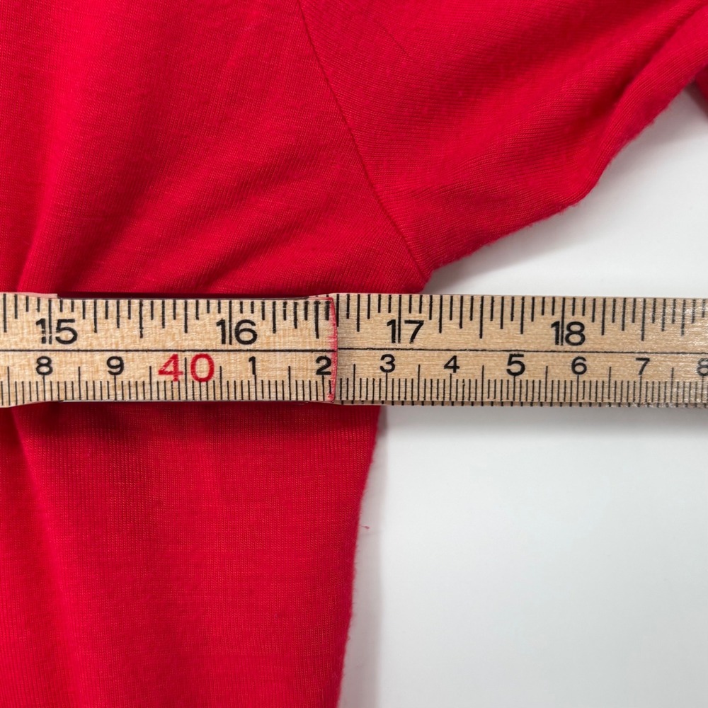 Ralph Lauren Sport Red Long Sleeve Scoop Neck T Shirt Sz L Fitted Y2K Retro - Picture 7 of 9